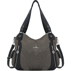 Stylish Washed Leather Tote Bag with Multiple Pockets - Perfect for Modern Women